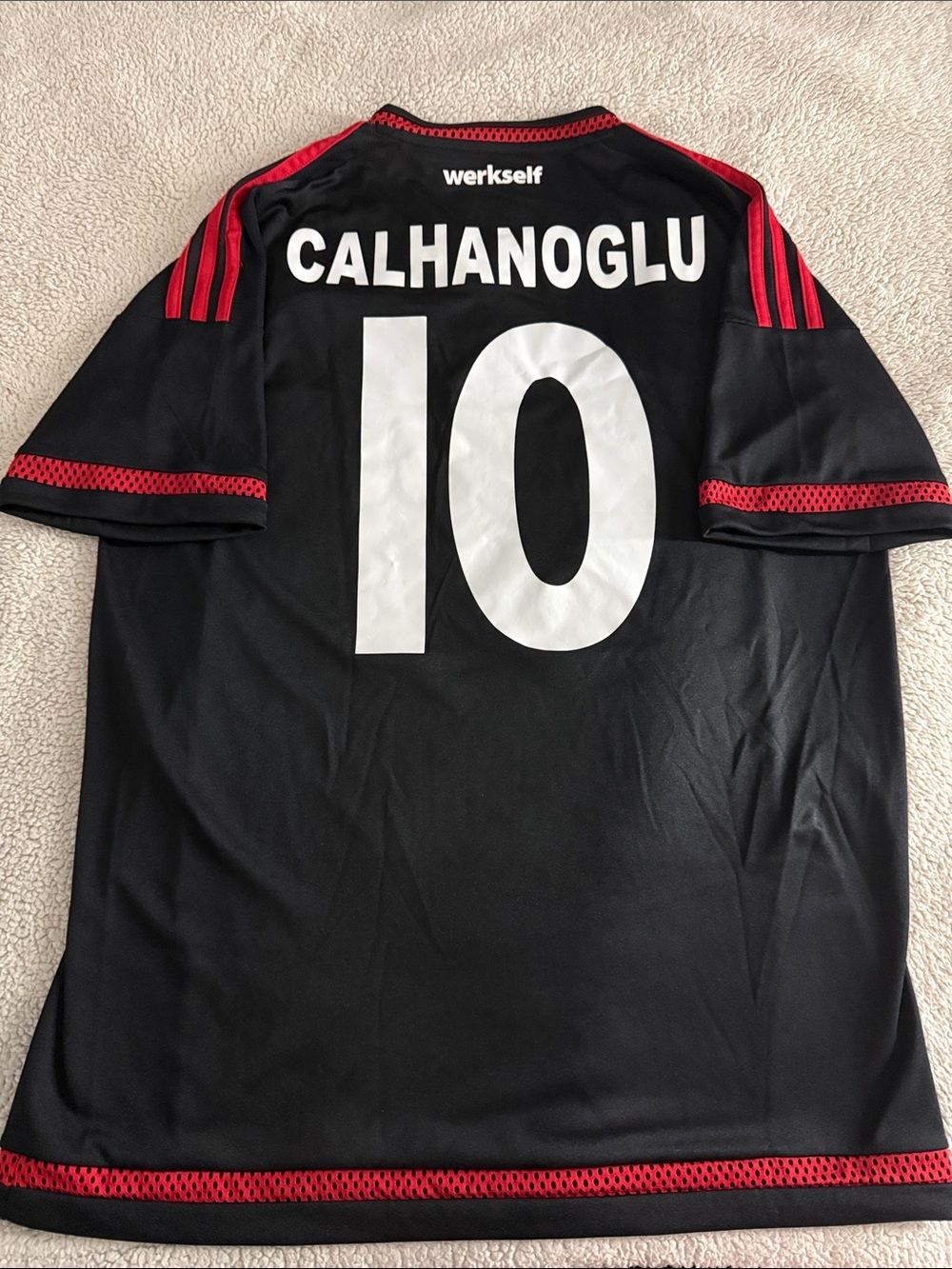 RARE Bayer 04 Leverkusen #10 Hakan Calhanoglu 2015-16 Adidas Home Jersey